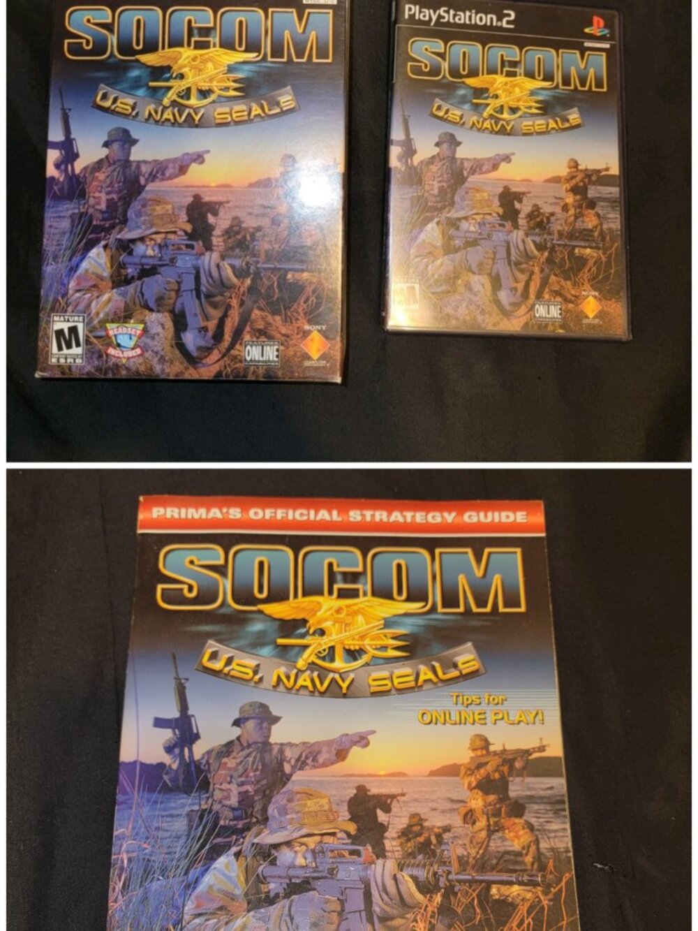 SOCOM US Navy Seals Big Box Manual Strategy Guide PlayStation 2 PS2 NO HEADSET